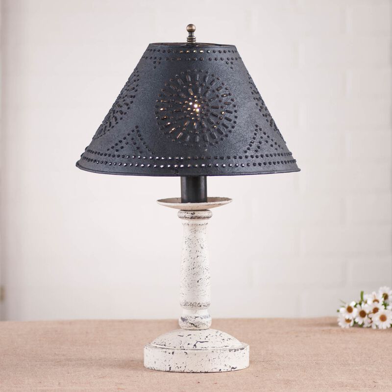 Butcher's Lamp In Americana White With Shade image number 1
