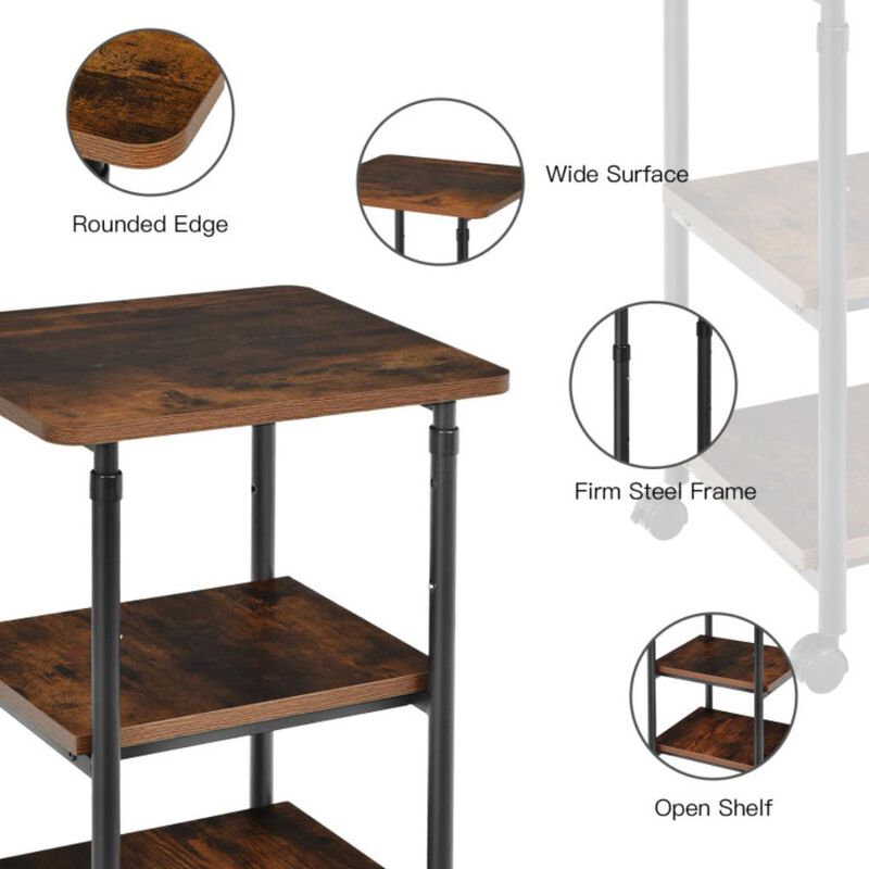 Hivvago 3-tier Adjustable Printer Stand with 360&Acirc;&deg; Swivel Casters