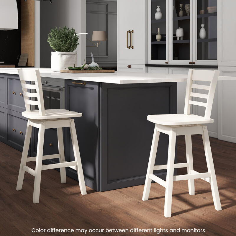Set of 2 Counter Height Barstools with Footrest Perfect for Kitchen Island or Bar Use