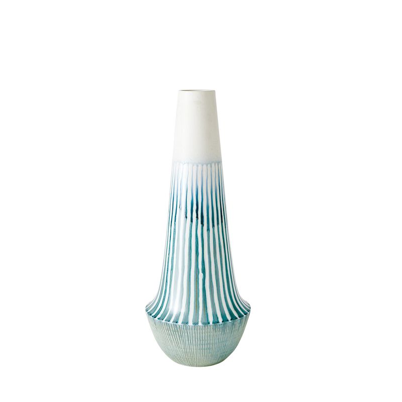 Striped Flair Vase- Blue Large