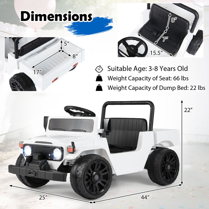 Kids Ride On Truck 12V Electric Vehicle with Dump Bed and Music for Backyard image number 2