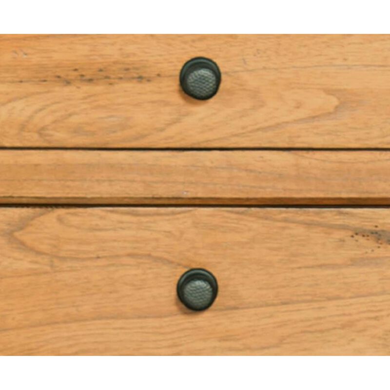 Marv Nightstand, 3 Drawers, Rustic Light Brown Solid Wood 29 Inch - Benzara