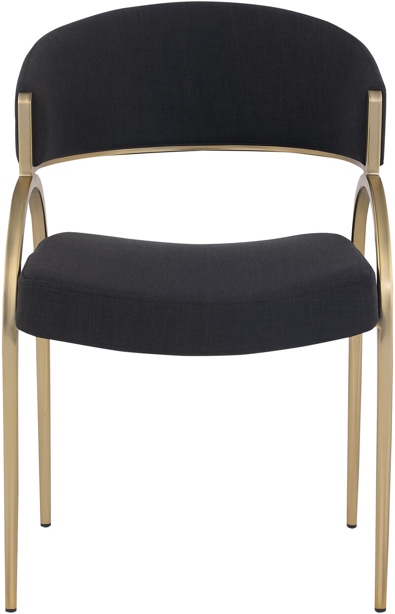 Meridian Furniture Privet Black Linen Textured Fabric Dining Chair, Set of 2 image number 3
