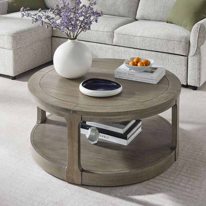 Votnix 2‑Tier Round Coffee Table