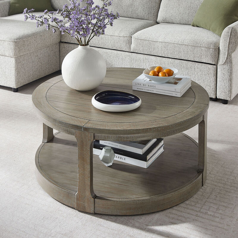 Votnix 2‑Tier Round Coffee Table image number 1