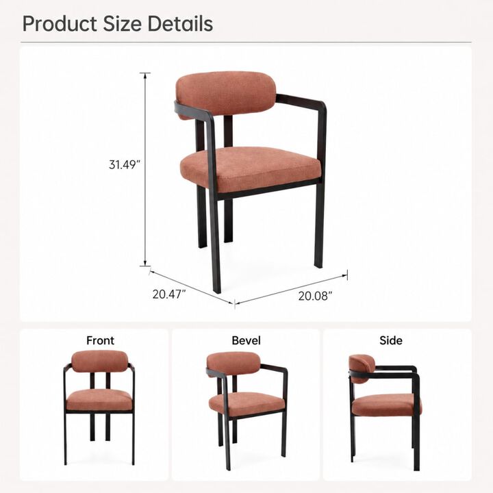 GOODSILO Mid-Century Upholstered Dining Chairs Set of 2, Ergonomic Seating for Kitchen Dining Space with Durable Build