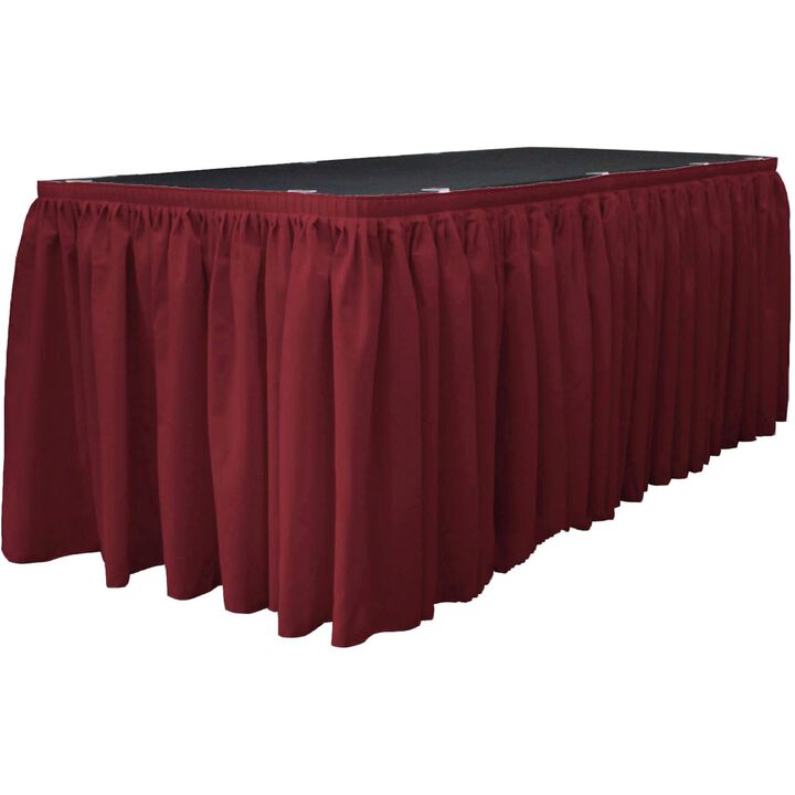 Polyester Table Skirt 14ft x 29in with 10 Clips for Wedding Party Decor