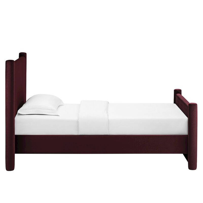 Modway Rael Performance Velvet Twin Platform Bed image number 4