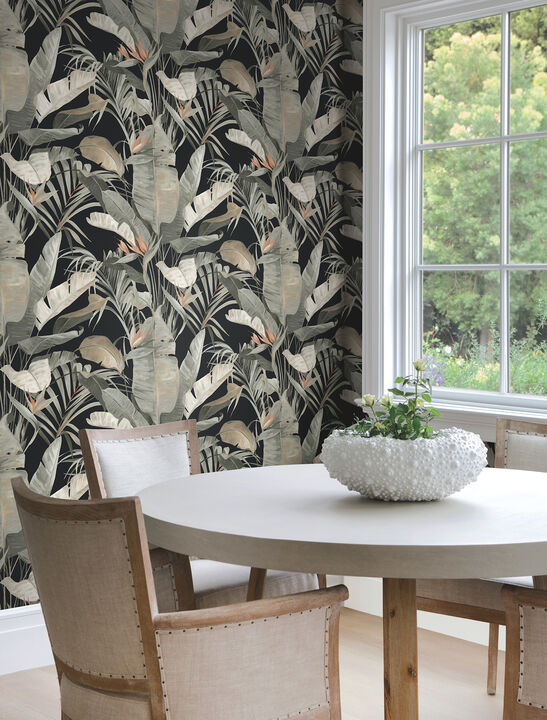 Tropical Black Cabana Wallpaper