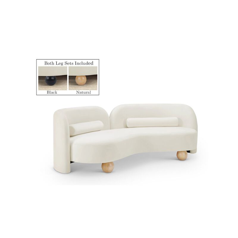Meridian Furniture Daphne Cream Velvet Sofa