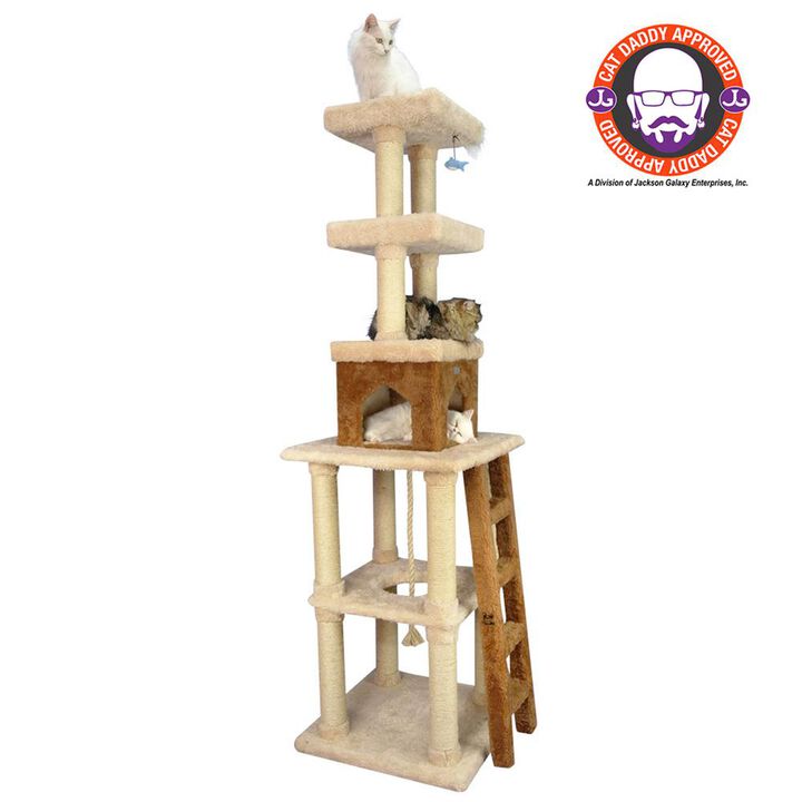 Armarkat Multi-Level Real Wood Cat Tower Cat Tree In Beige