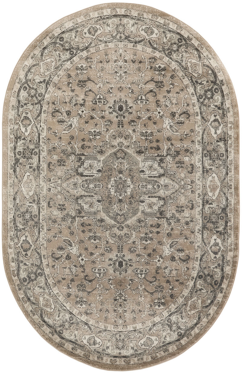 Quarry QUA05 Beige/Gray 5'3" x 7'3" Rug