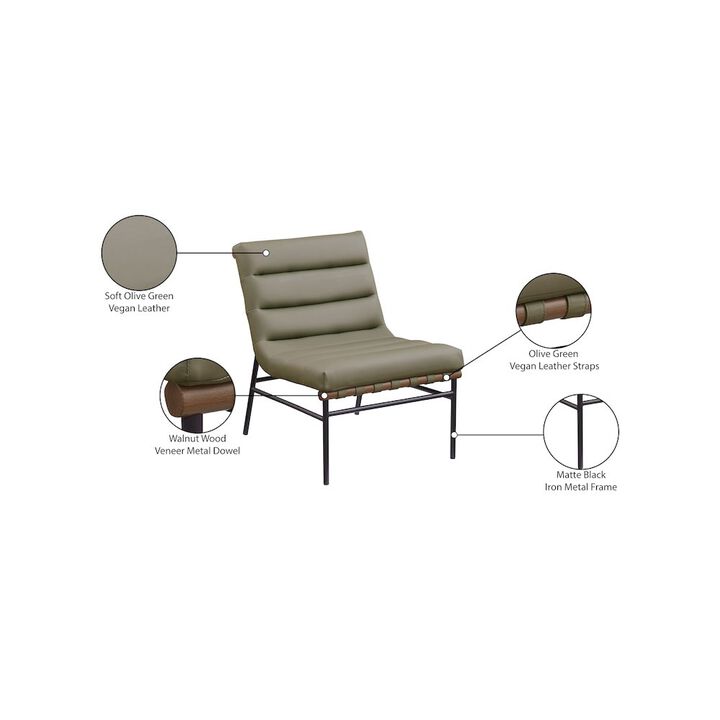 Meridian Furniture Burke Olive Vegan Leather Accent Chair