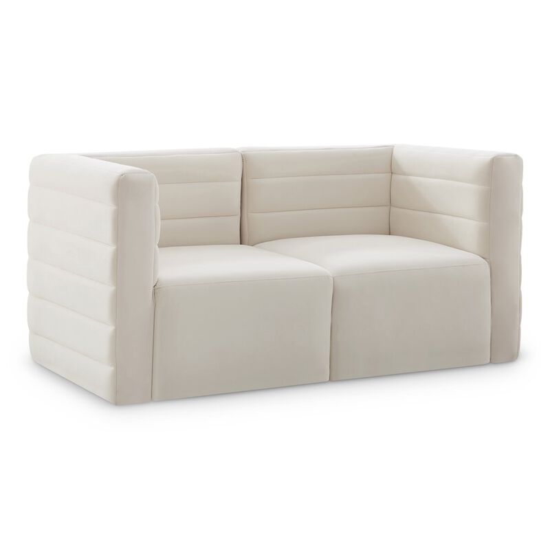 Meridian Furniture Quincy Cream Velvet Modular Sofa