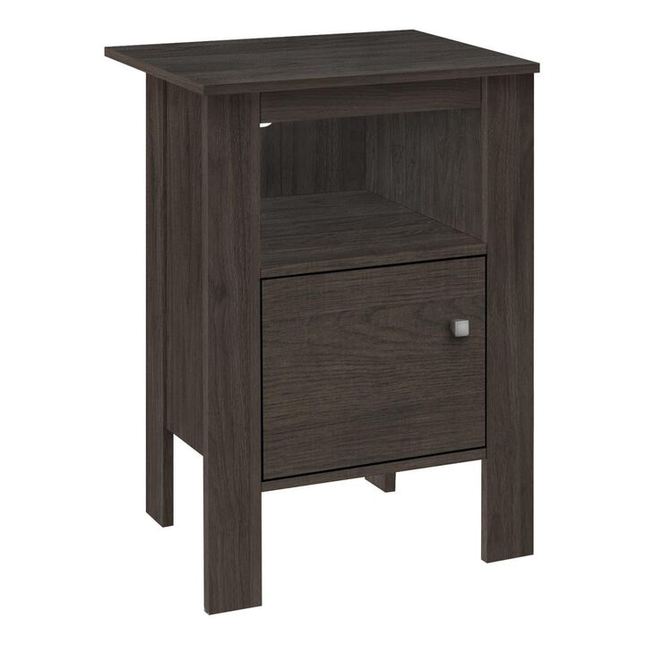 Accent Table, Side, End, Nightstand, Lamp, Storage, Living Room, Bedroom, Brown