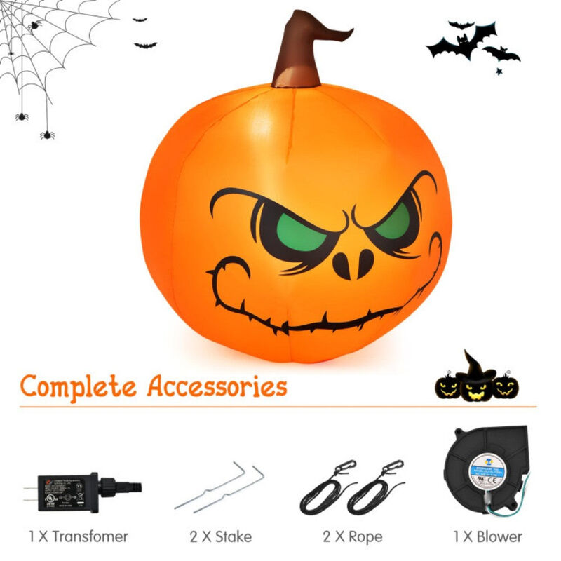 4ft Halloween Yard Glowing Inflatable Pumpkin with Built-In LED Light image number 3