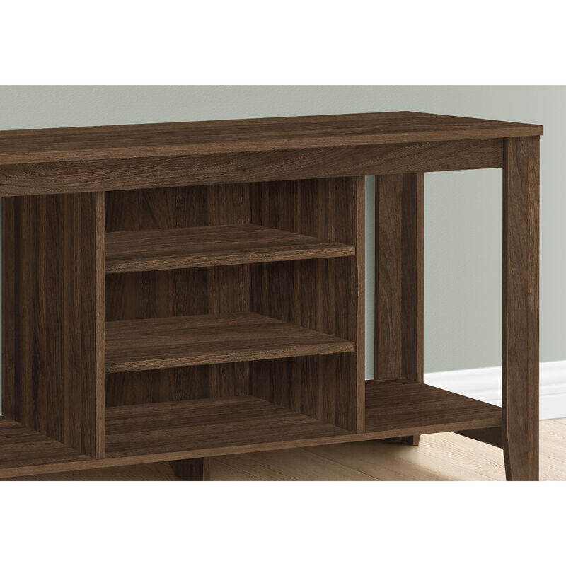 Monarch Specialties I 3566 Tv Stand, 48 Inch, Console, Media Entertainment Center, Storage Shelves, Living Room, Bedroom, Laminate, Walnut, Contemporary, Modern