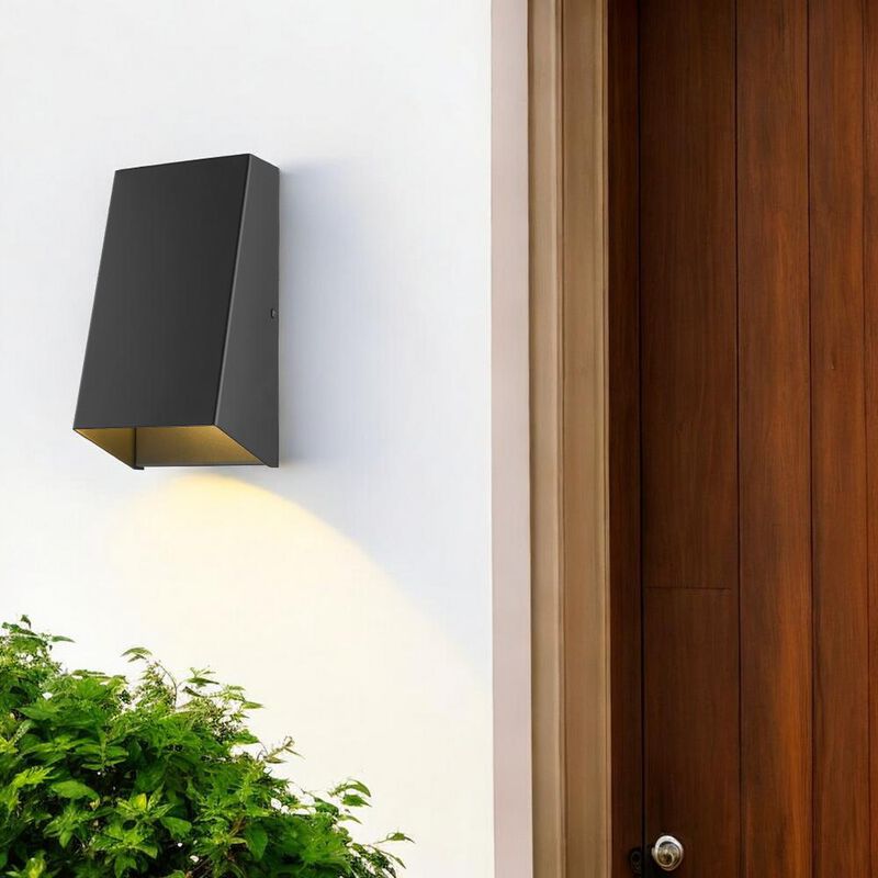 Hivvago Matte Black Geometric Wall Sconce