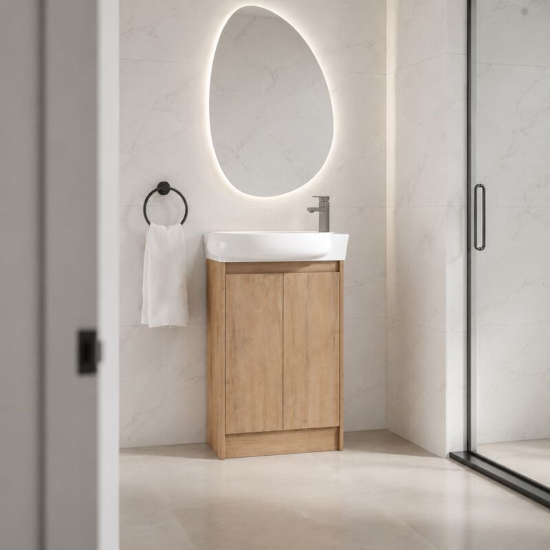 ELEMENT ACE 23 Inch Freestanding Bathroom Vanity with Ceramic Sink, Adjustable Shelves, Soft Close Doors, Water Resistant Finish image number 3