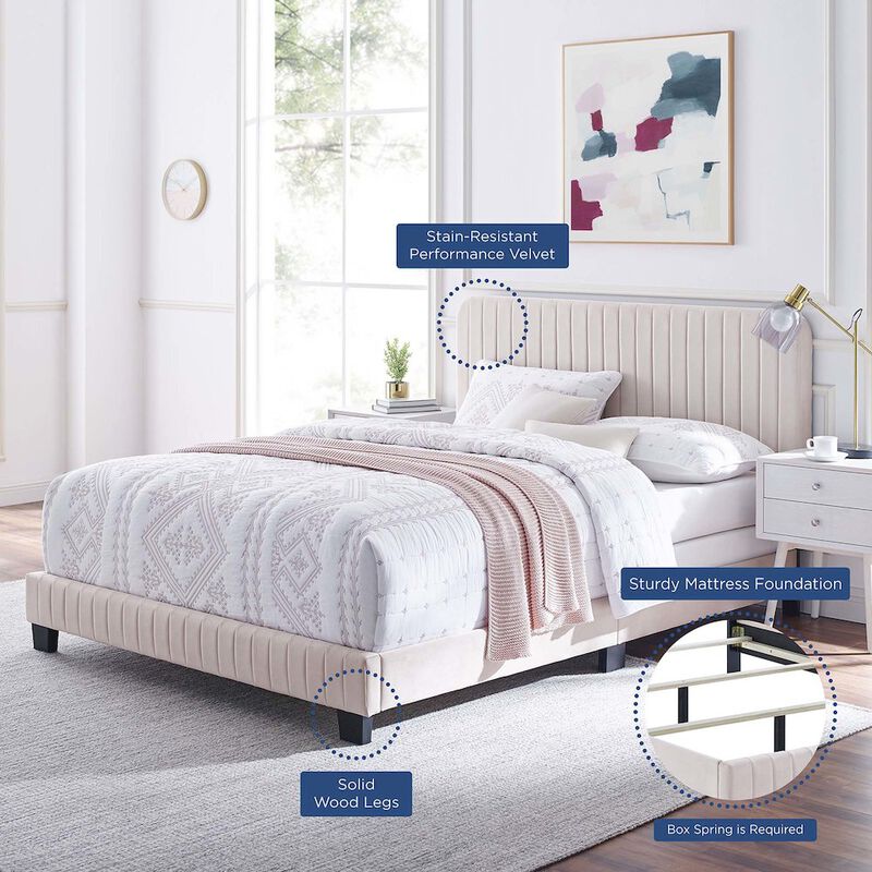 Celine Channel Tufted Performance Velvet Full Bed image number 6