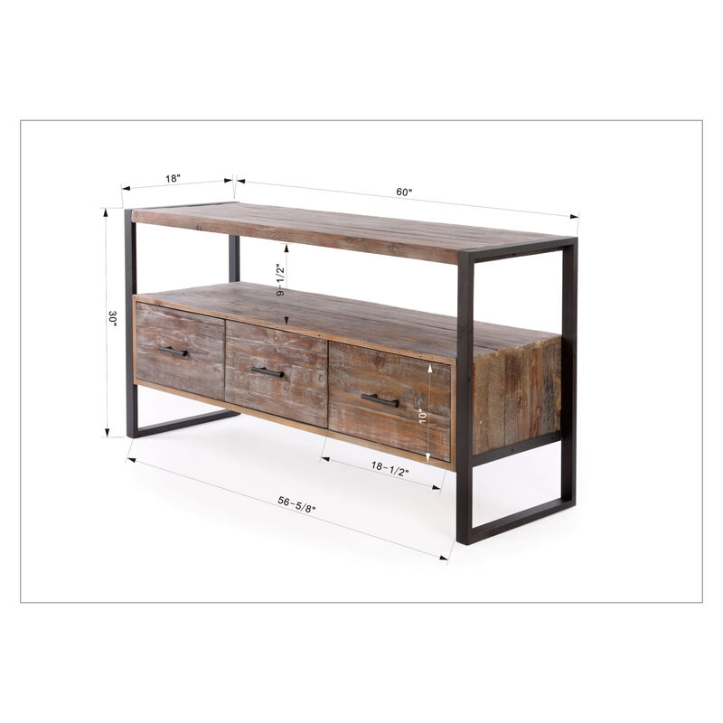 Streamdale Reclaimed Wood Media Console with Drawers image number 7