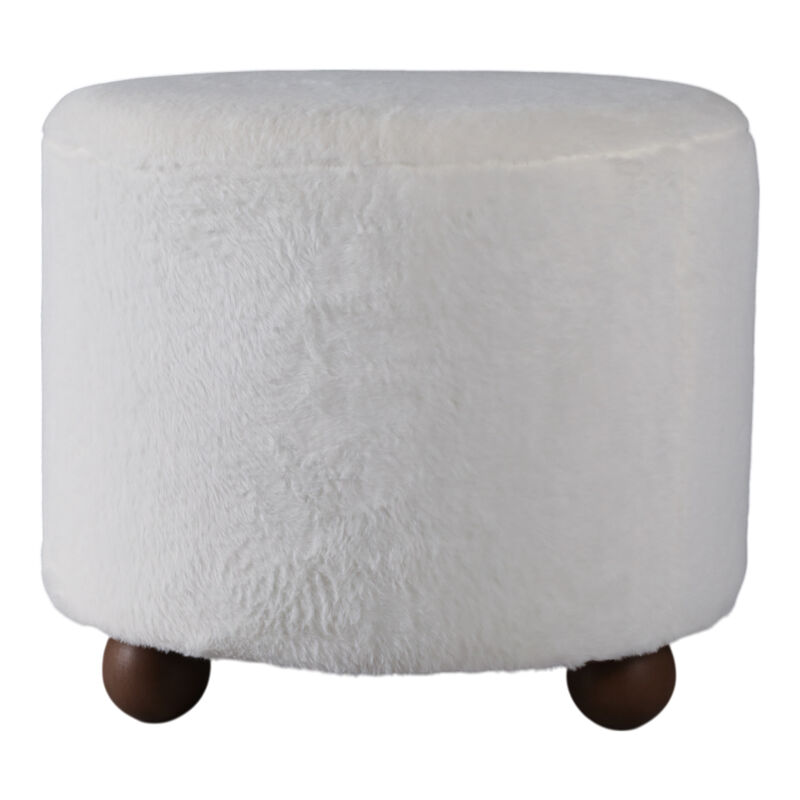 20" Faux Fur Ottoman image number 3