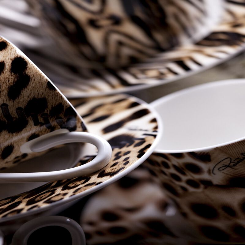 Coffee Cup & Saucer JAGUAR Set of 2 in Luxury Box  diam. 2.3", H 2.5", Cap. 4 oz, Saucer diam. 4.75" image number 2
