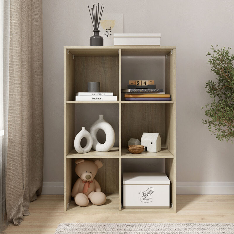 34.96 in. Tall Wood 3-Shelf Etagere Bookcase image number 1