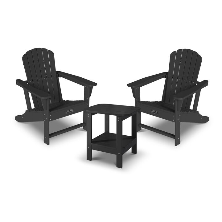 6 back panel fixed Outdoor Adirondack chair with side table