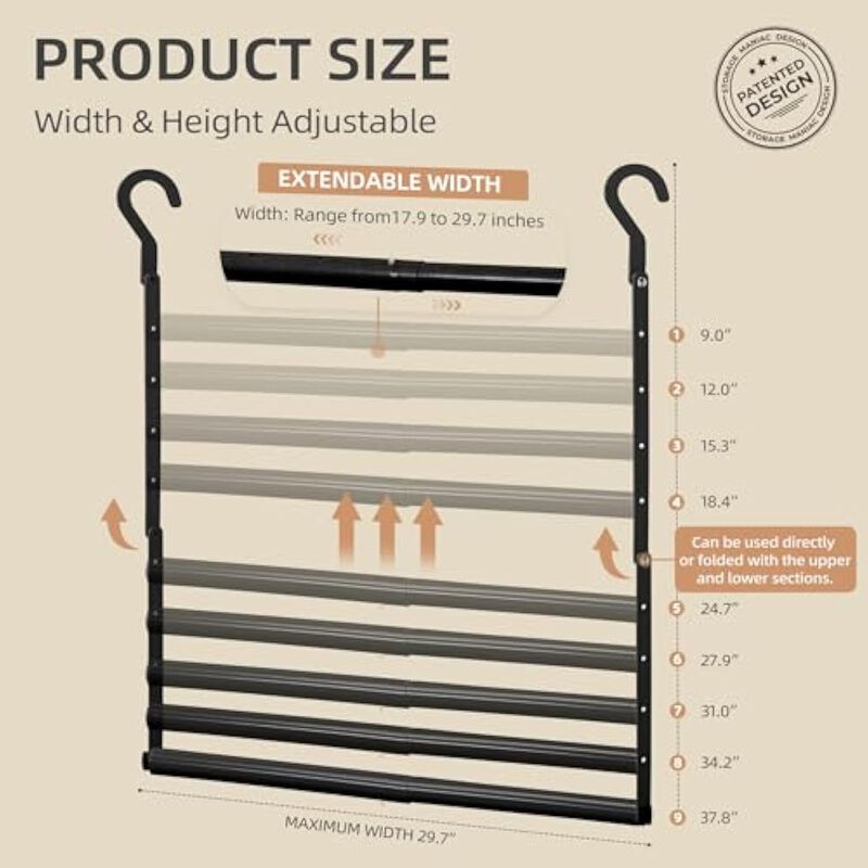 2-Pack Premium Wooden Tie Rack | Closet Organizer for Neckties and Belts image number 1