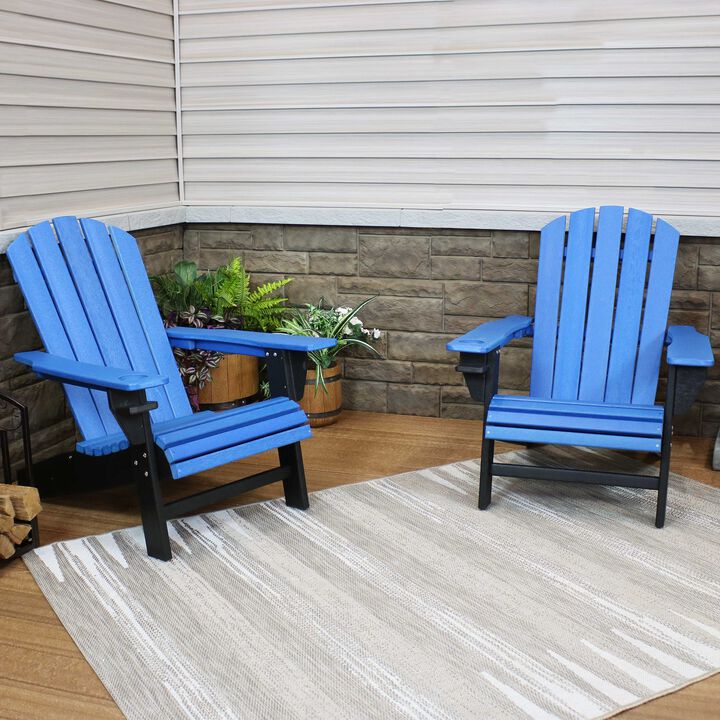 Sunnydaze Set of 2 Adirondack Chairs with Drink Holder