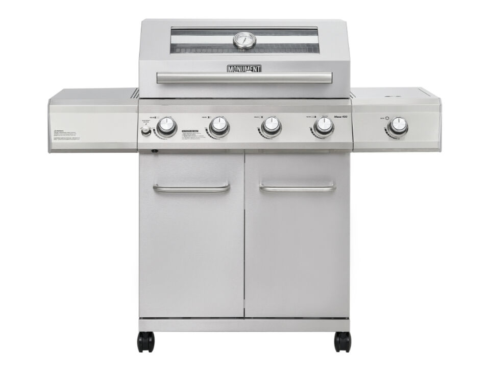 Monument Grills Mesa Series | 4 Burner Stainless Steel Gas Grill With Clearview Lid