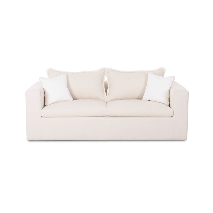 Salty Cream Performance Petite Boucle Outdoor Sofa