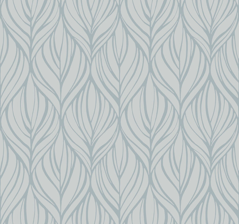 Palma Blue & Silver Wallpaper