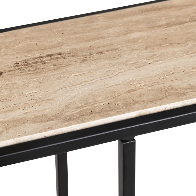 Crosby Travertine Console Table image number 2