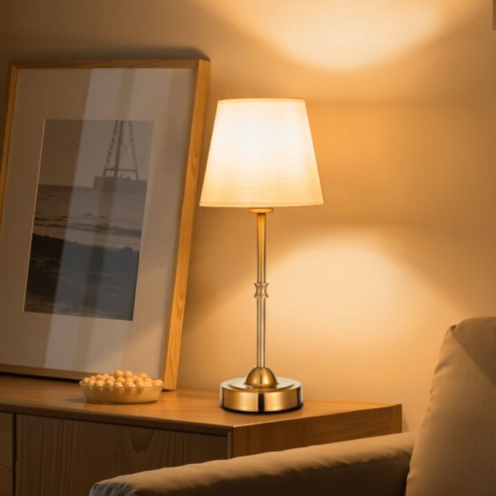 Portable Cordless Table Lamp &ndash; 5200mAh Rechargeable Desk Light, 2700-3000K, Fabric Shade