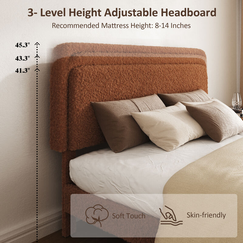 Sarick Plush Upholstered Platform Bed image number 6