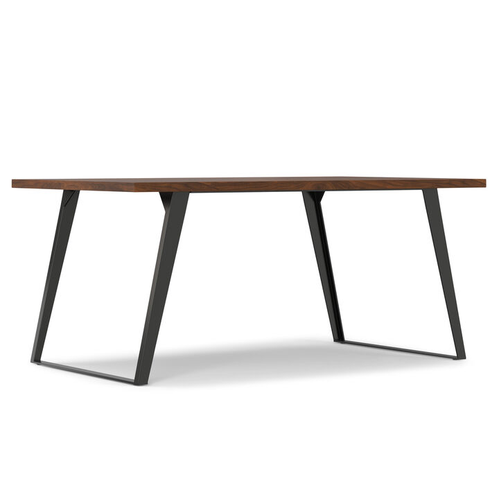 Lowry 66 inch x 40 inch Rectangle Modern Industrial Dining Table in Walnut Veneer