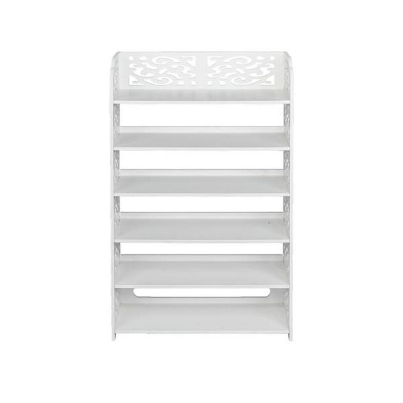 Six-Tier Carved Shoe Rack – Elegant and Space-Saving Shoe Storage Solution