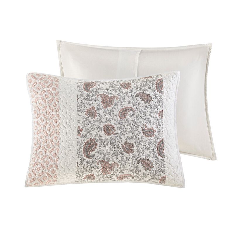 Gracie Mills Singleton Reversible Paisley Lace 6-Piece Cotton Percale Quilt Set