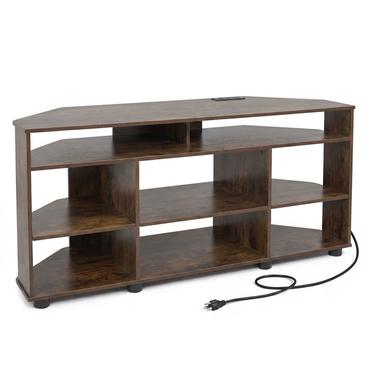 Corner TV Stand Entertainment Center for Living Room Storage