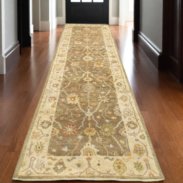 HomeRoots Wool Oriental Hand Knotted Area Rug