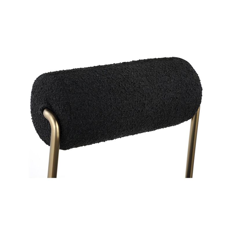 Meridian Furniture Carly Black Vegan Leather Seat / Boucle Fabric Back Dining Chair, Set of 2