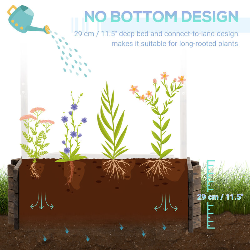 Hivvago Wishing Well Raised Garden Planter for Outdoor Flowers image number 4