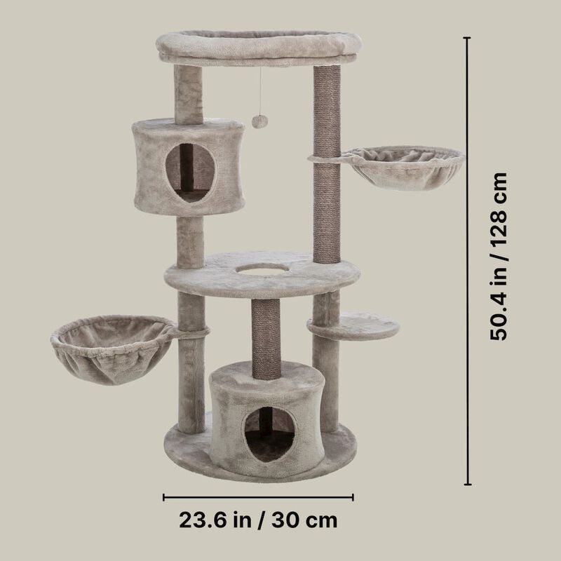 TRIXIE Anna Plush & Sisal Cat Tree Scratching Posts Condos Hammocks Perches Cat Toy image number 3
