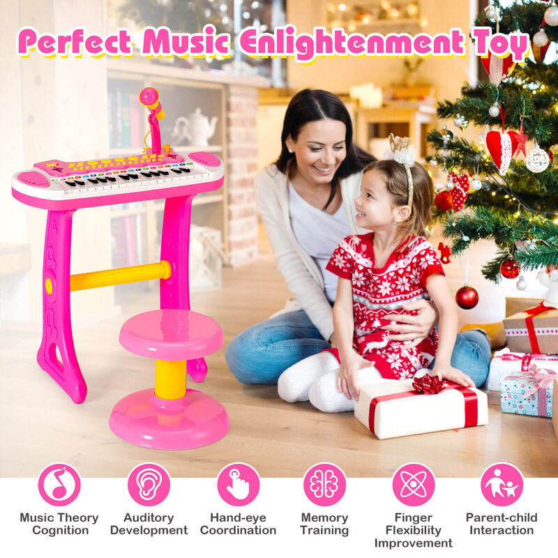 Toddler&rsquo;s 31-Key Keyboard Piano with Mic &ndash; Educational Music Toy for Ages 3 Years and Up
