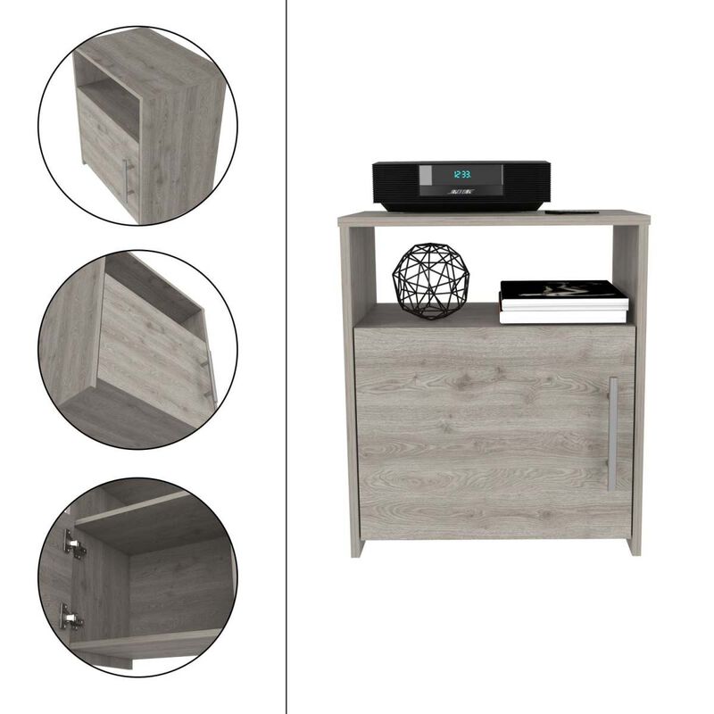 Streamdale Omaha Nightstand with Door, Shelf & Metal Handle