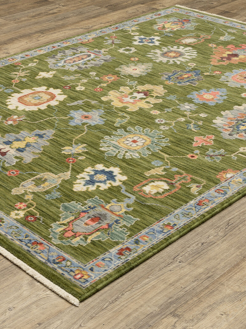 Lucca 2' x 6' Green Rug image number 1