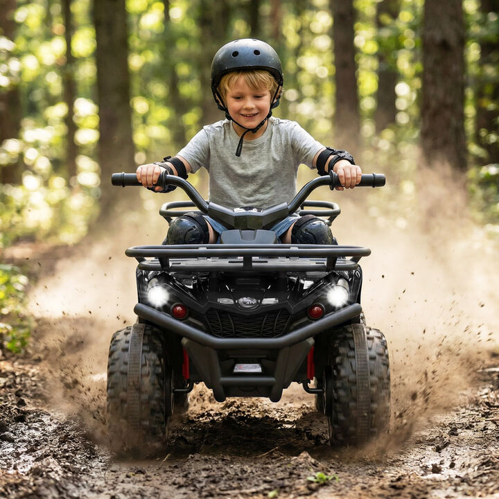 Kids Electric Ride On Quad with 24V Battery and LED Headlights for Outdoor Use