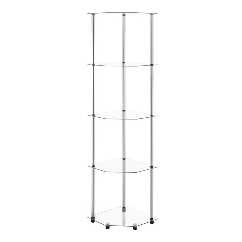 Convenience Concepts Designs2Go Classic Glass 5 Tier Corner Tower